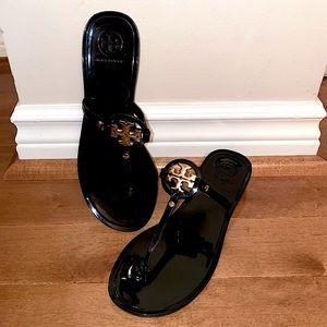 Tory Burch Black Jelly Thong Sandals